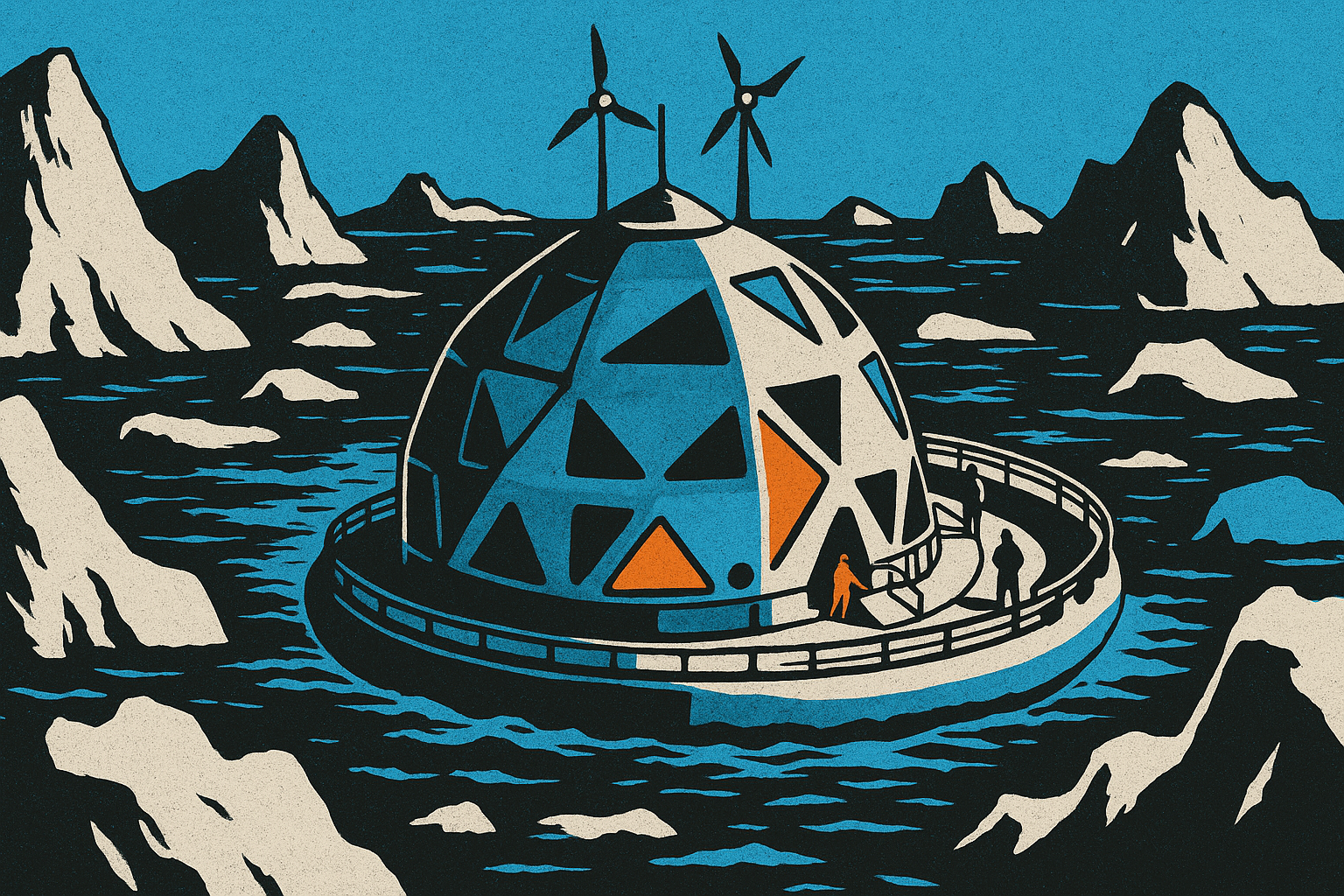 Illustration de la Tara Polar Station. © LP, Chat GPT